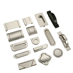 Tatami Hidden Door Handles Zinc Alloy Recessed Flush Pull Cover Floor Cabinet Handle Silver Black Furniture Handle Hardware