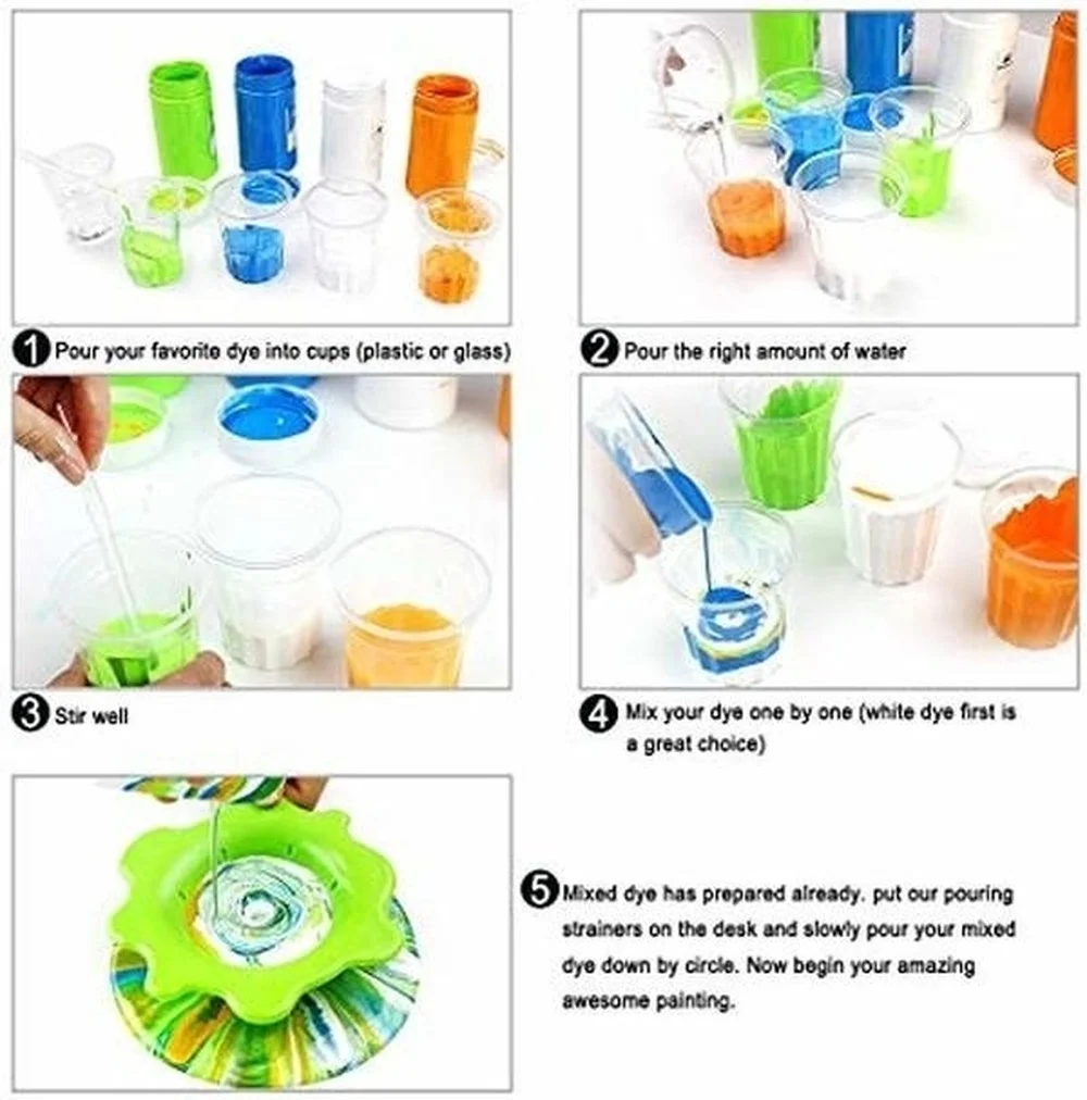 1 Chiếc Acrylic Đổ Strainers Nhựa Dẻo Silicone Dụng Hoa Thoát Rổ Sơn Acrylic Đổ Tiếp Liệu