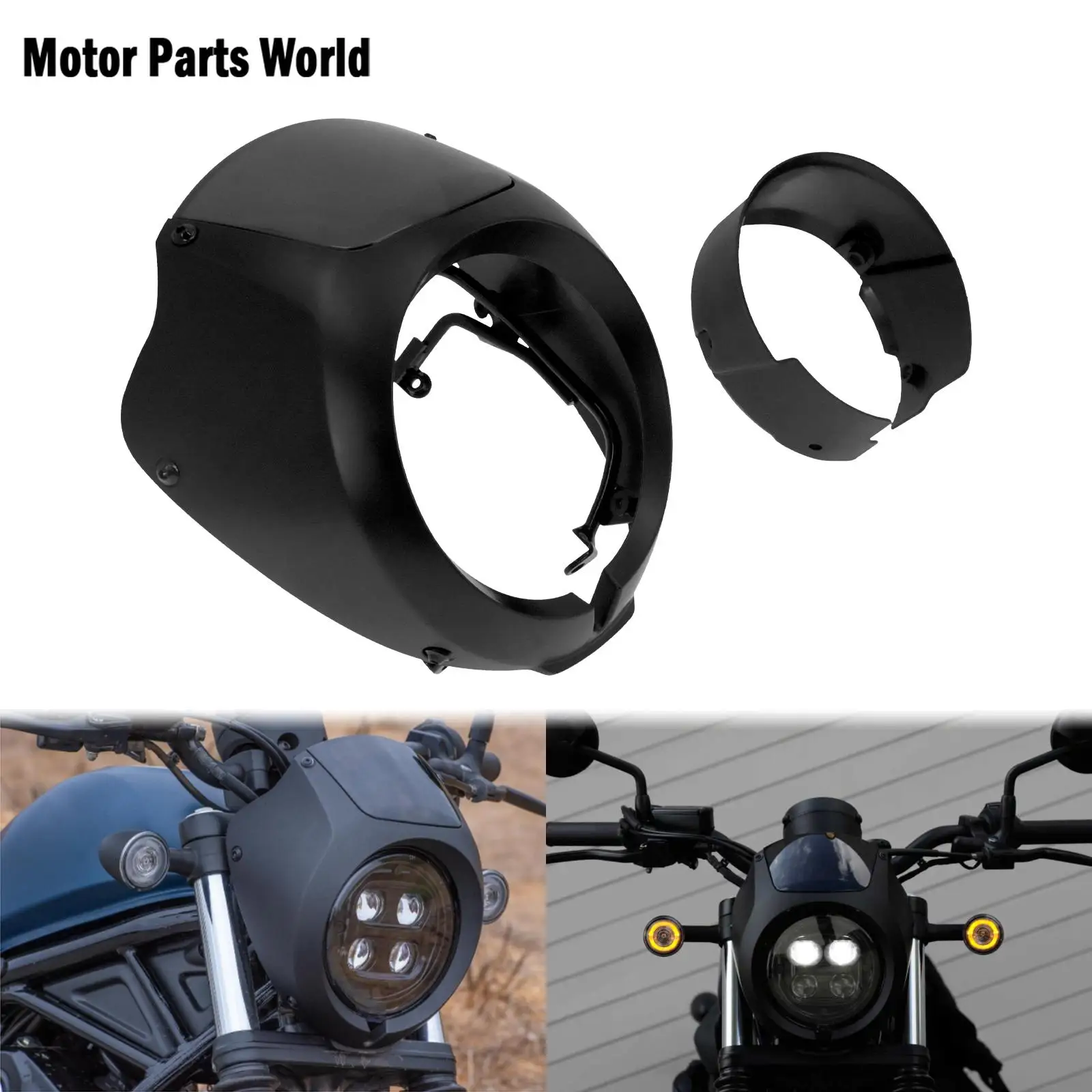 

Motorcycle Headlight Fairing Cowl Mask Headlight Fairing Windscreen Black For Honda CMX500 CMX300 2017 2018 2019 2020 2021