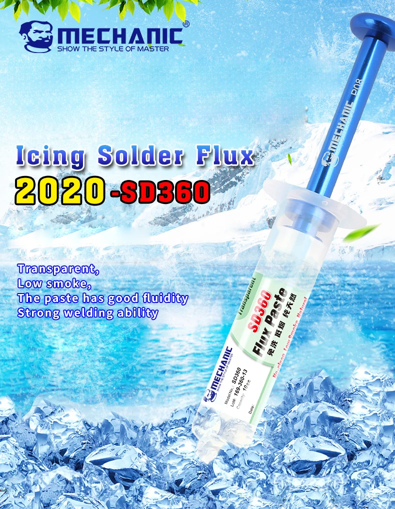 Mechanic NEW Solder Paste Flux Transparent No-Clean Welding Flux  For Mobile Phone PCB PGA BGA SMD Repair Tools With Booster