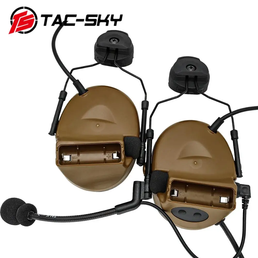 TAC-SKY Comtac II Helm Bracket Silicone Earmuffs Outdoor Berburu Olahraga Kebisingan Pengurangan Pickup Militer Taktis Headset C2CB