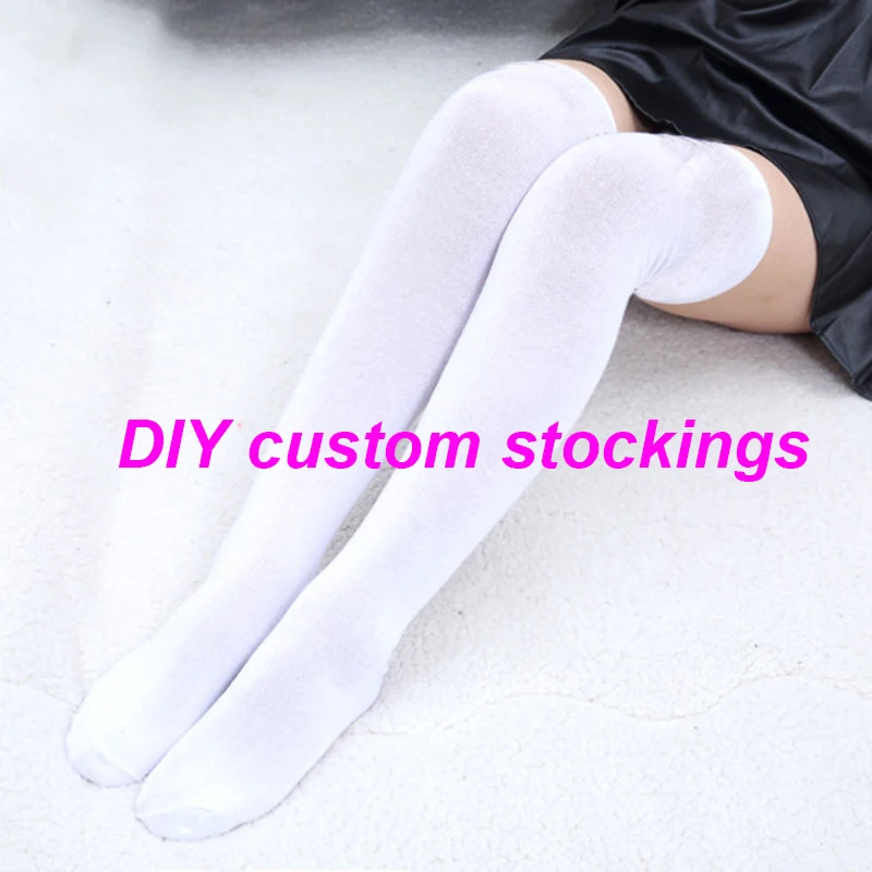 

Fashion Private Custom Long Stockings DIY Women Universal Cotton Sexy Knee thigh highs Over Socks girl Cute funny Long Knee Sock