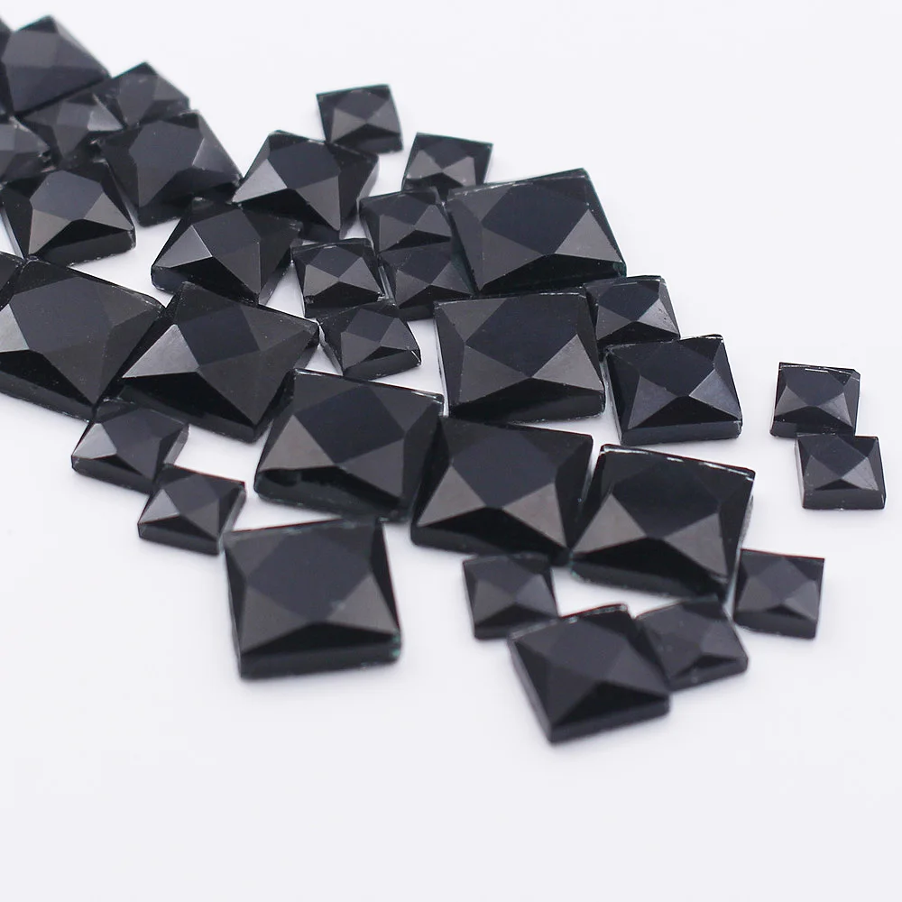 Square Shape Glue-Flatback Clear Crystals Strass Adhesive Rhinestones Trim DIY Garment Craft Beads Hotfix Rhinestone For Clothes