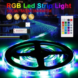 Bande lumineuse RGB LED flexible et étanche, alimentée par USB, idéale pour la TV, 0.5/1/2/3/4/5m, 5V