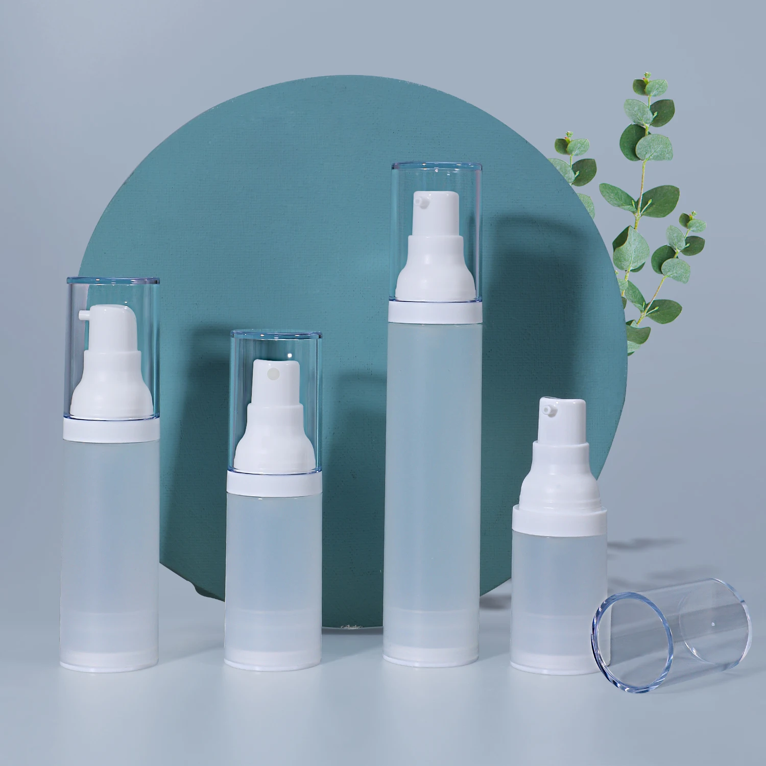 Empty 15ML 20ML 30ML 50ML Lotion Bottle With Pump Round Airless Bottles Sub-bottling  Facial Cream Storage Container 10PCS