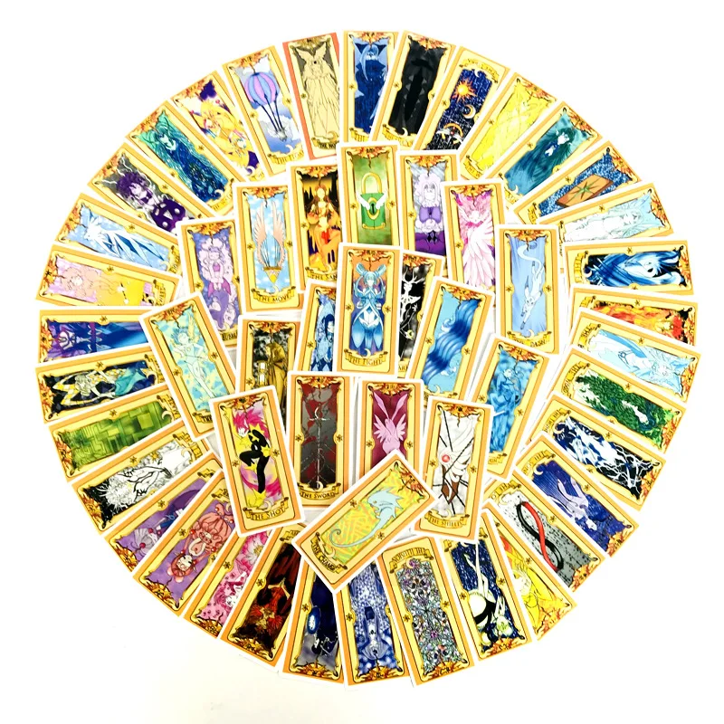 50/60Pcs Magic Cardcaptor Sakura Tarot Card Stickers Mahou Clow Anime Stickers Cosplay Playing Game Prop Cards Toys Stikcers