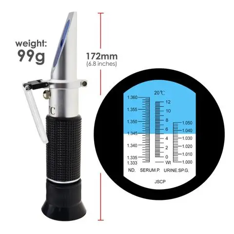 RHC-200ATC Human Clinical Refractometer Measurement Serum Protein Urine SG RI Tri Scale ATC Refractometer for Hemoglobin