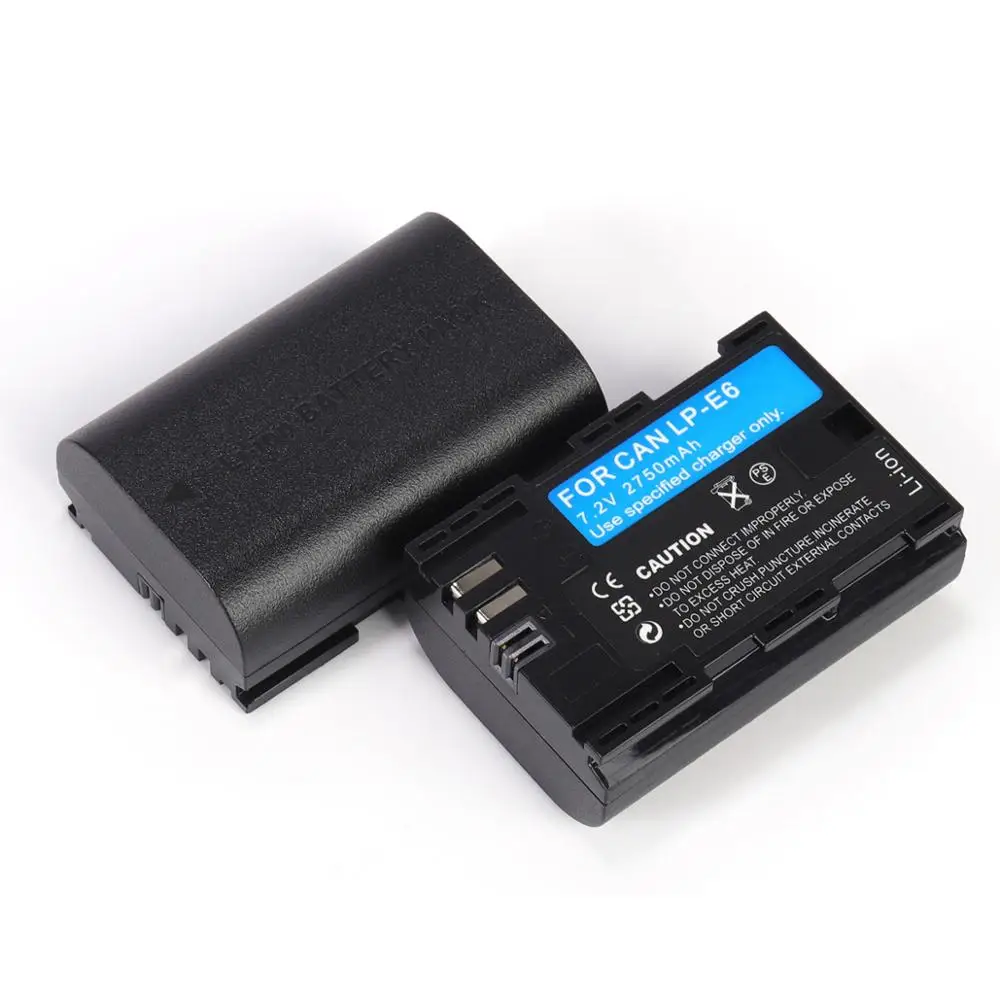 2 pacote/lote Bateria da câmera LP E6 Para Canon para EOS 6D 7D 60D 60Da 70D 80D 90D 5D Mark II 2 III 3