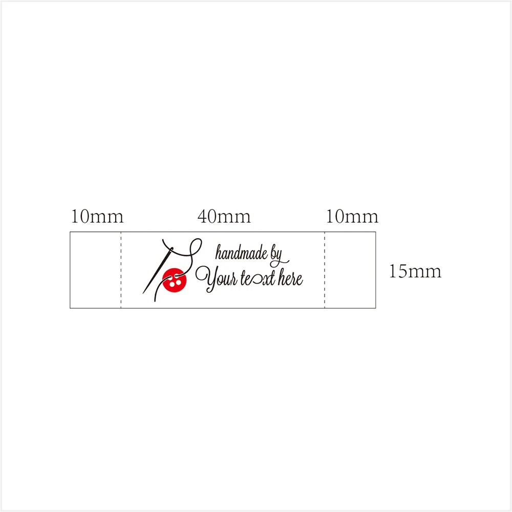 Zmywalne bawełniane etykiety odzieżowe, niestandardowe metki, nazwa firmy, ręcznie robione, prezent do szycia, 15mm x 60mm, dziewiarskie, Colorfast,