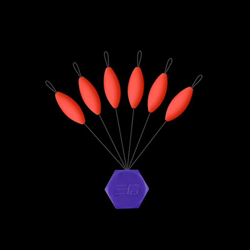 60packs/ 40 packs / lot Red Seven Star Float Night Fishing Float 6pcs/pack Oval Float Fishing Tackle Accessory B506