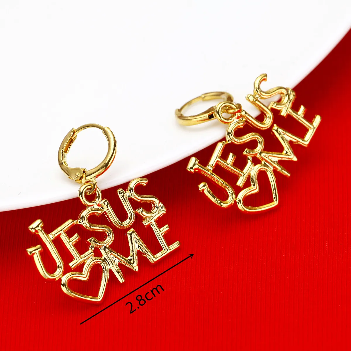 Jesus Love Heart Earrings Jewelry For Men Women Trendy Gold Color Christ Savior Redeemer Deliverer Earrings