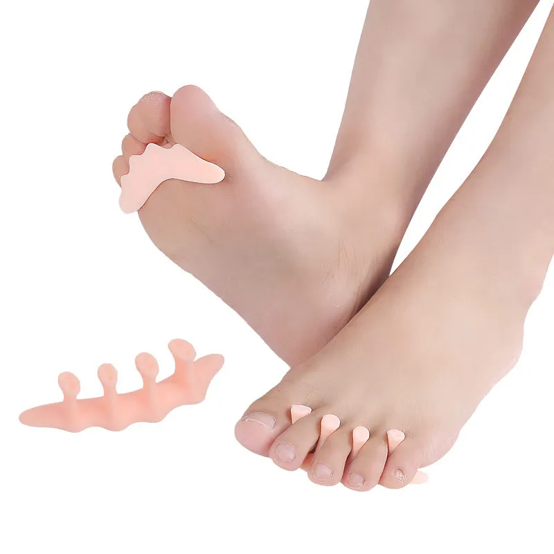 2pieces=1pair Silicone Toe Separator Gel Hallux Valgus Hammer Straightener Ortosis Corrective Insole Bones Overlapping Pedicure