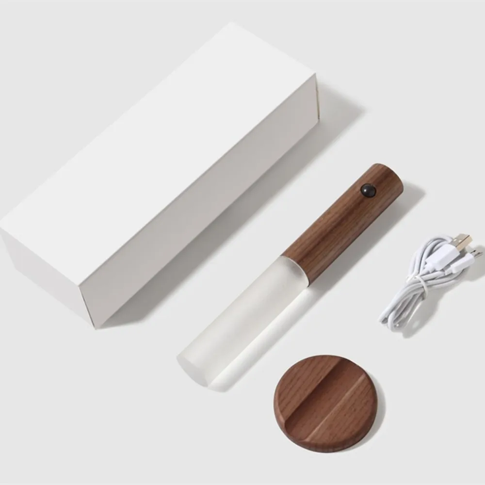 2020 New USB Rechargeable LED Infrared Sensor Photosensitive Sensor Wireless Night Light  Bedside Desk Lamp Wardrobe Wall Lamp