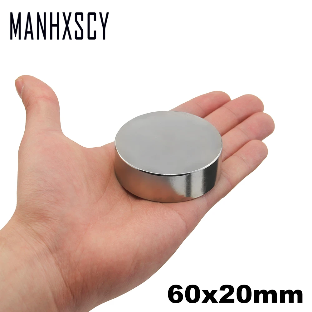 

2pcs Neodymium N35 Dia 60mm X 20mm Strong Magnets Tiny Disc NdFeB Rare Earth For Crafts Models Fridge Sticking magnet 60x20mm