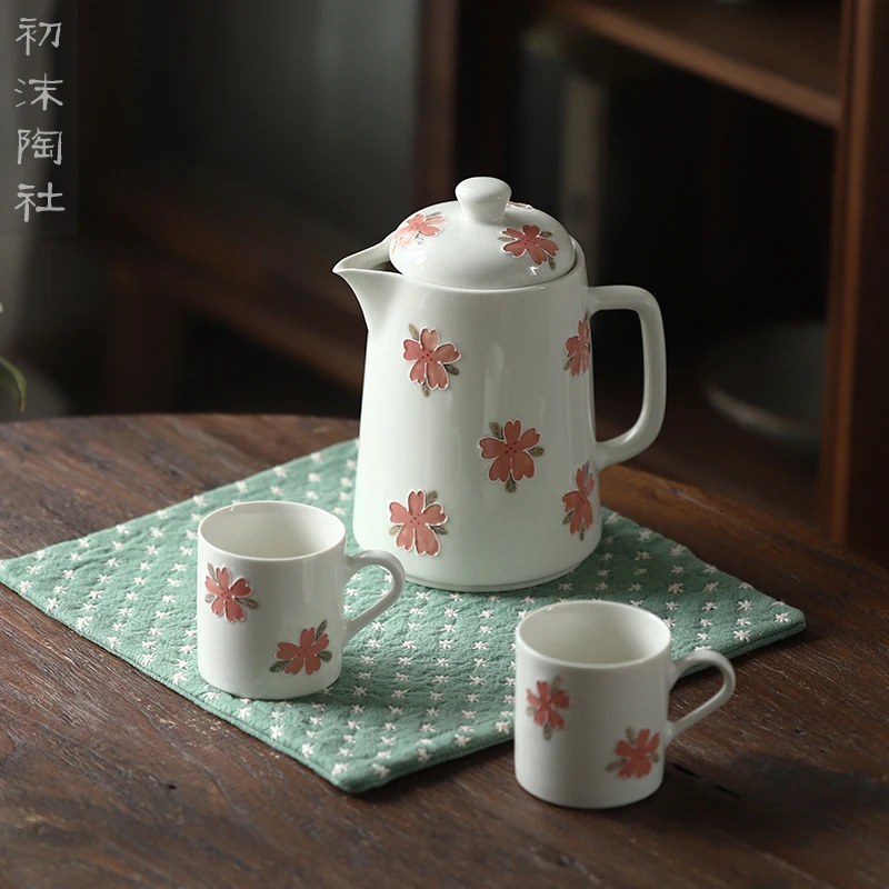 

★tea tea pot set at the beginning of cold cold bubble kettle pot of apricot flowers carved jingdezhen ceramic tea set