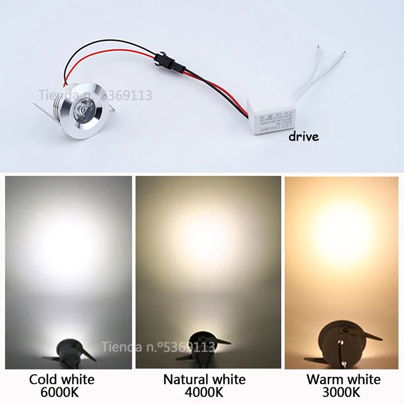 LED Spotlights Mini Led Ceiling Down Lights 1W 3W Embedded Lamp Bulbs for Cabinet Counter Showcase AC85-265V DC12V
