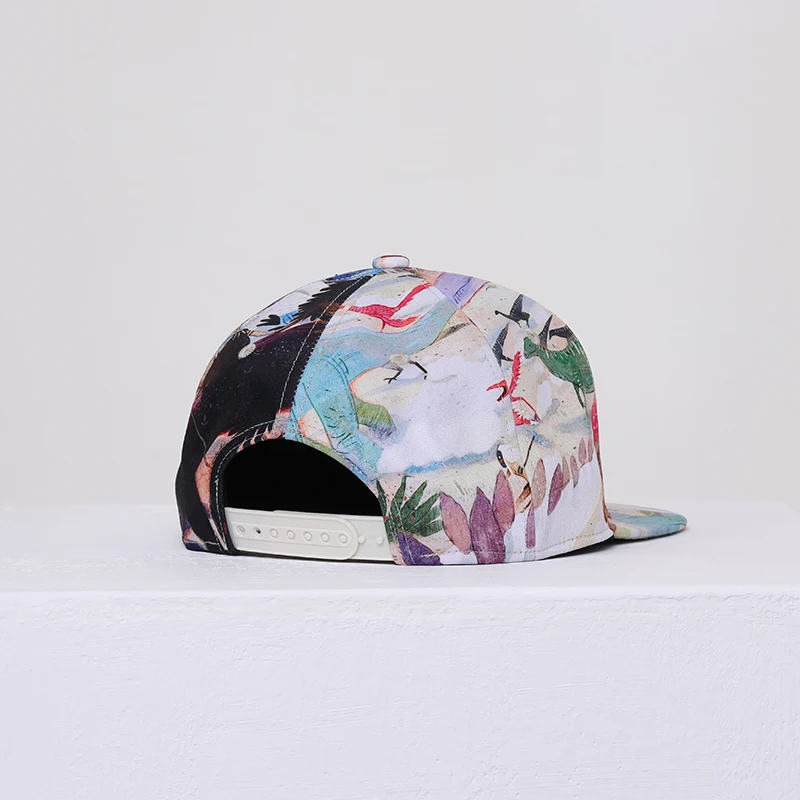 NUZADA Snapback Men Women Baseball Cap 3D High-Refinition Transfer Printing Bone Hip Hop Hat Dinosaur Flat Brimmed Hat Gorras