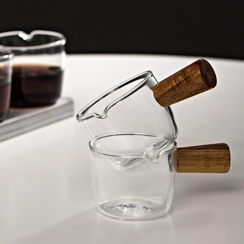 Multi-functional Taste Dish Coffee Mini Milk Cup Hand-draw Sauce Dish With Handle Glass Sauce Vinegar Snack Plate Tableware