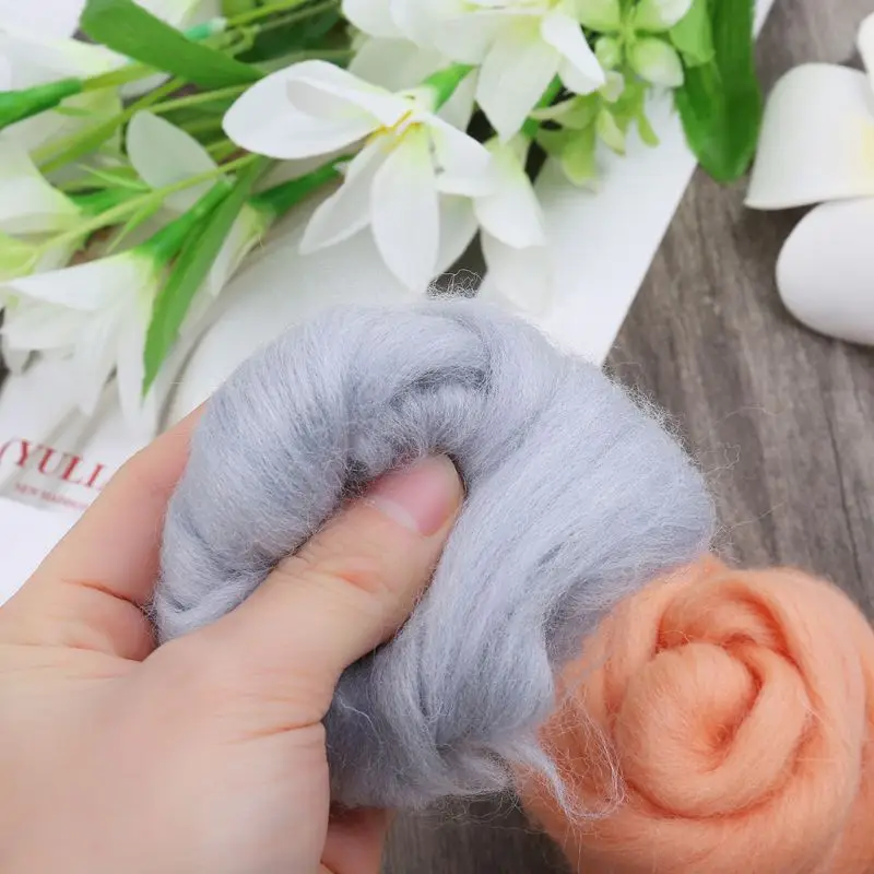 Fashion Wool Corriedale Needlefelting Top Roving Dyed Spinning Wet Felting Fiber Scarf Shaw Knitting Crafts Supplies