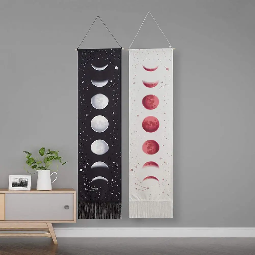 Moon Phases Tapestry Nine Phases Of The Full Growth Cycle Of The Moon Modern Home Wall Art Hanging Decor