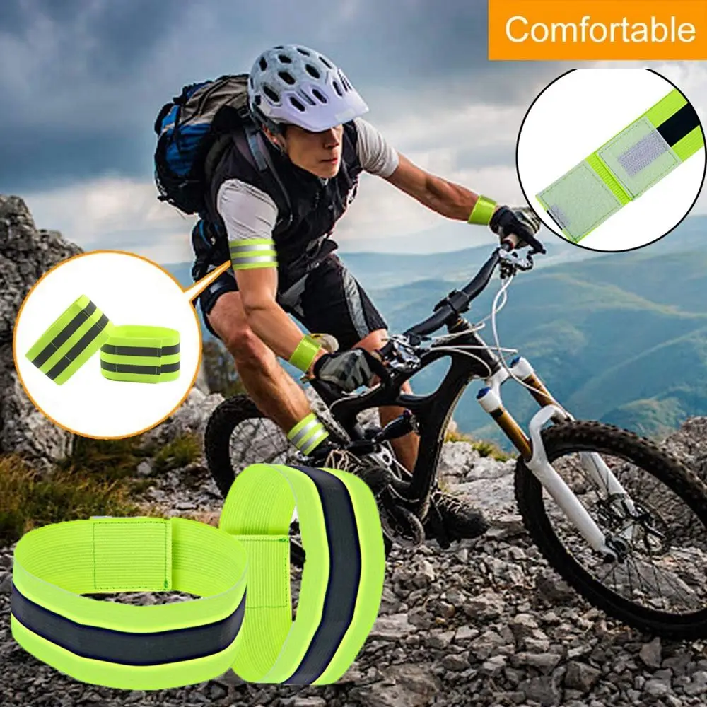 1pc Running Fishing Cycling Reflective Strips Outdoor Warning Wristband Bike Safety Armband Bind Pants Leg Strap Reflective Tape