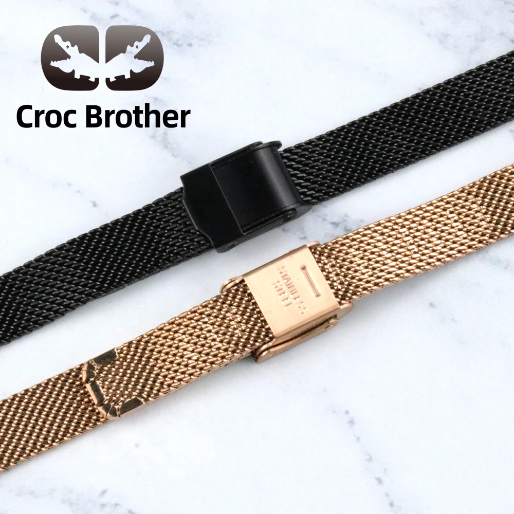 Quick Release Milanese Loop Watch Strap 10 12 14 16 18 20 22 MM For DW    Band Daniel Wellington 304 Stainless Steel Band Width