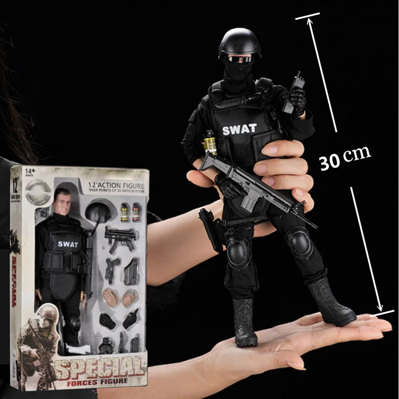 1/6 Scale Male Soldier Model SWAT Special Police Boy Doll 12inch Action Figure Kids Children Toy Christmas Gift Display In Stock