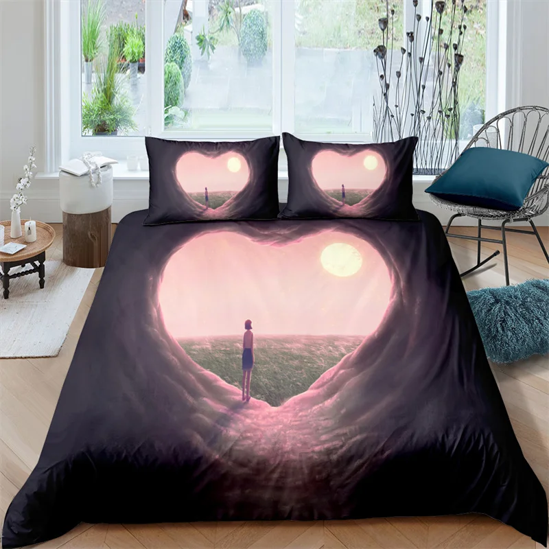 

Luxury 3D Heart Print Home Living Comfortable Duvet Cover Set Pillowcase Kids Bedding Set Queen and King EU/US/AU/UK Size