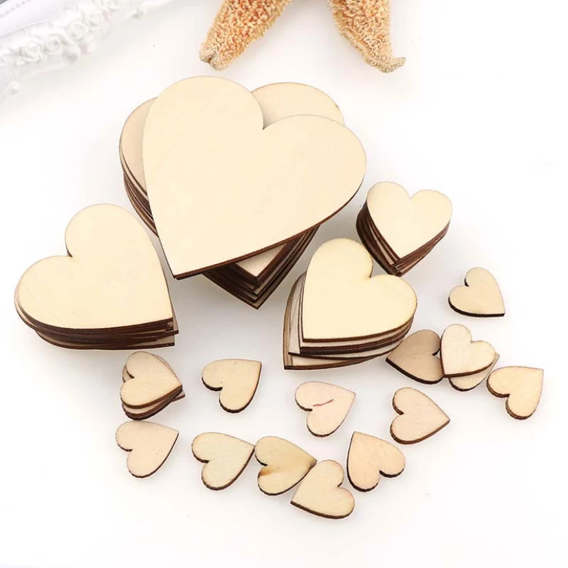 New DIY Natural Wood Slices Love Heart Creative Hand Made Party Wedding Decor Materials Accessories Hobby Crafts Gift