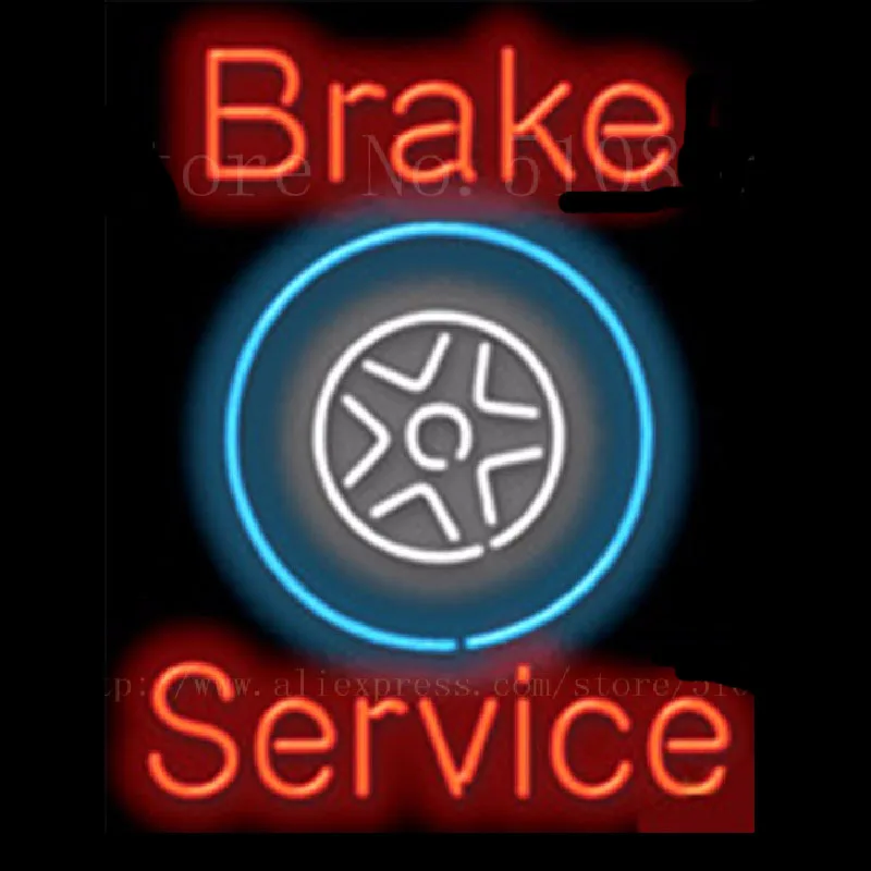 NEON SIGN For car brake Service NEON Lamp Garage GLASS Tube Affiche Neon Decor Window Handcraft anuncio luminoso Dropshipping