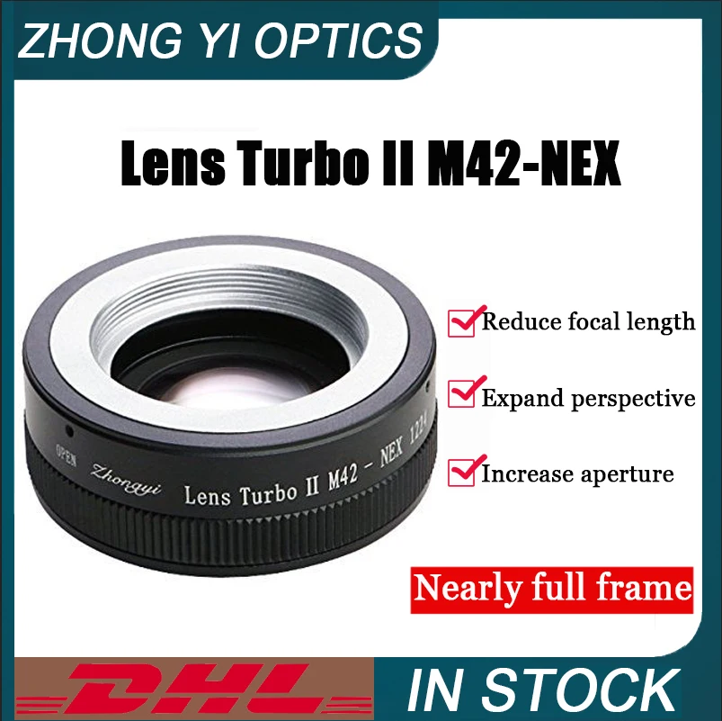 Zhongyi Optics M42-NEX II Lens Adapter Ring Focus Reduction Light Increase For M42 Mount Lens to Sony APS-C Camera