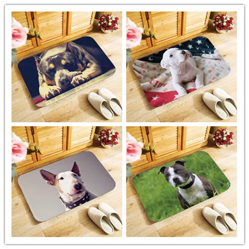 New Cute dogs bullterrier Staffordshire bull terrier doormat Entrance floor mats indoor outdoor antislip floor mats 40x60cm