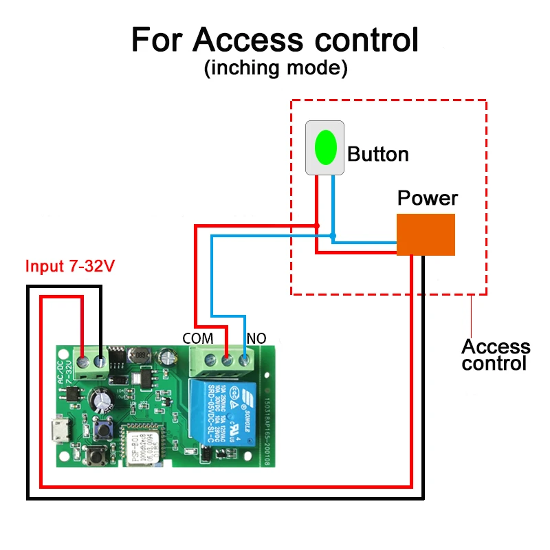 Imagem -04 - Ewelink Wifi Módulo de Interruptor de Casa Inteligente dc 12v 24v 32v Auto de Travamento Canal Relé Porta Acesso Controle Remoto 1ch