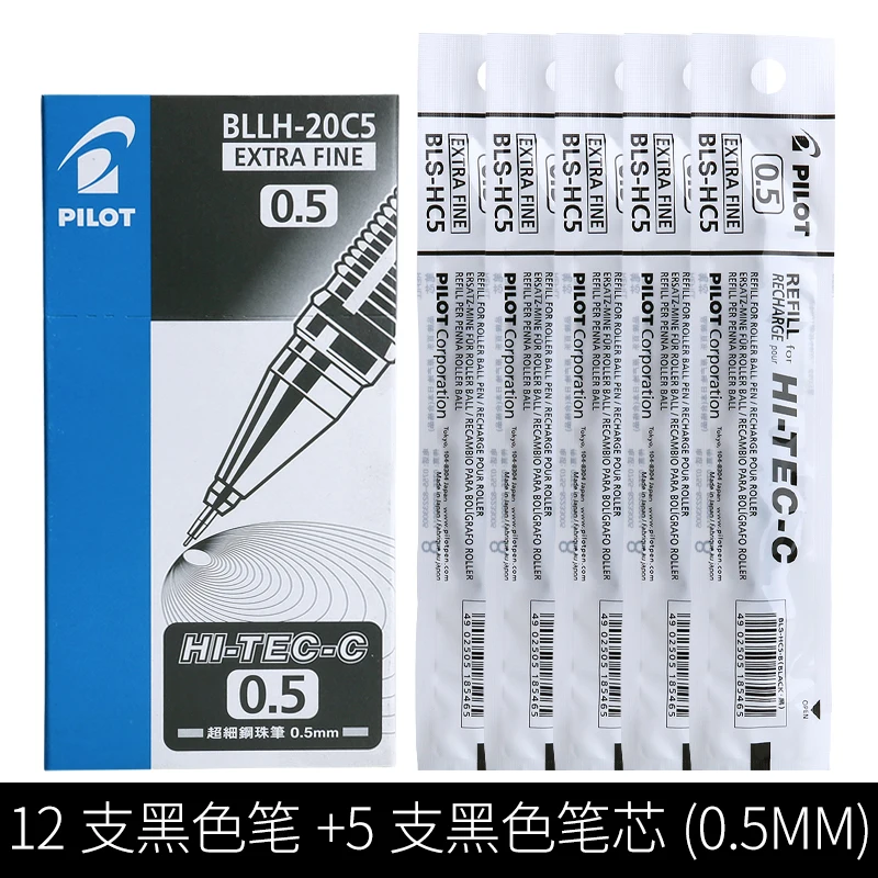 Imagem -03 - Needle Gel Pen Hi-tec Caneta Escrita Grande Capacidade Estudantes da Escola Escrita Diária Office Supply 03 04 05 Bllh20c