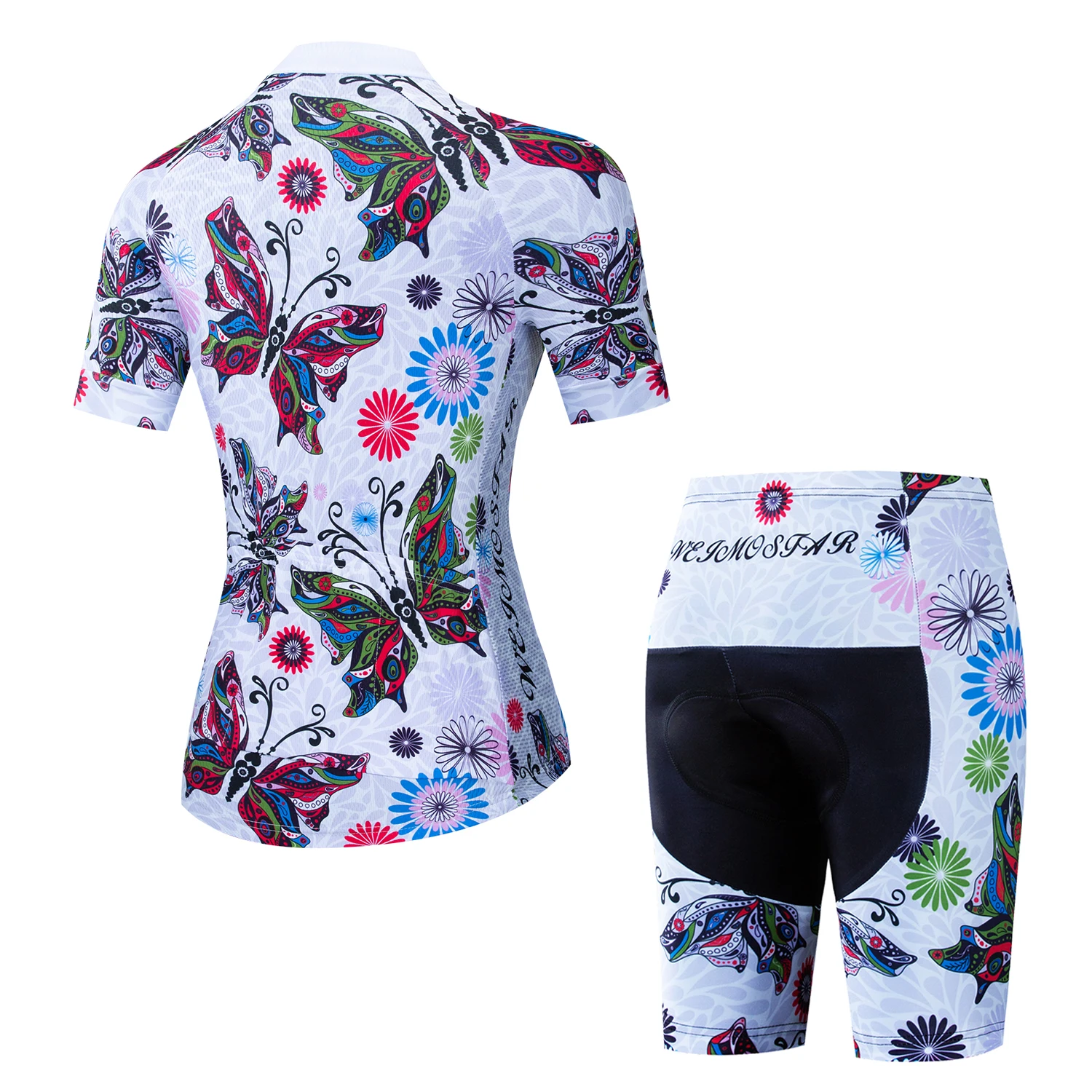 2021 Summer Women Cycling Jersey and Shorts Set 5D Gel Pad Maillot Ciclismo Roupa Mujer Female Bicycle Bike Uniform Butterfly