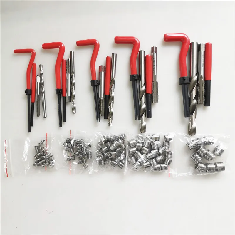 

131pcs Engine Block Thread Repair Tool Kit M5/M6/M8/M10/M12 Restoring Damaged Professional Car repair tools Coarse Crowbar