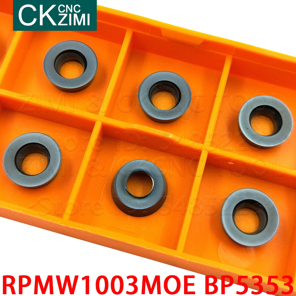 Rpmw1003moe bp5353 rpmw 1003m0e inserções de carboneto de fresagem inserções de inserção de ferramentas de fresagem redonda cnc torno de metal ferramenta indexável