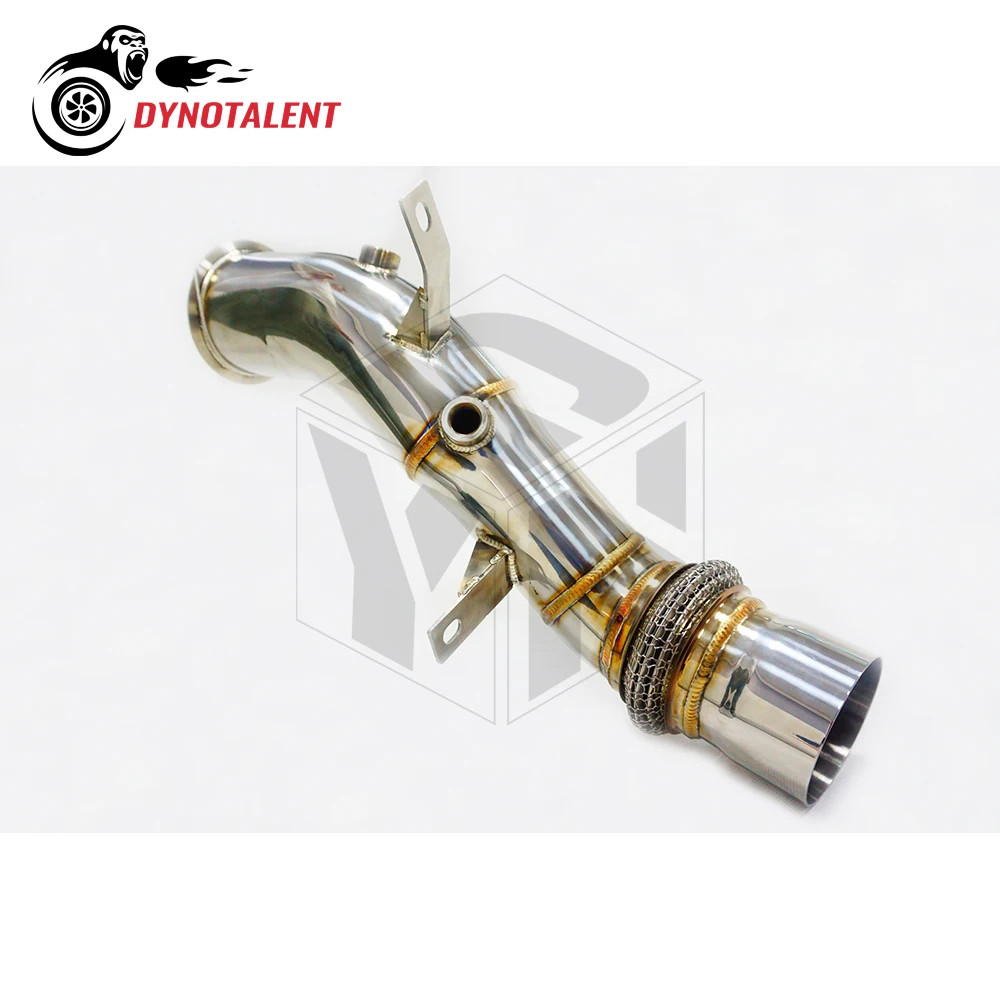 DYN RACING  3.5\'\' Exhaust Downpipe For N55 Engine E70 E71 X5 X6 2010-2017 F10 F11 535i F12 F13 640I