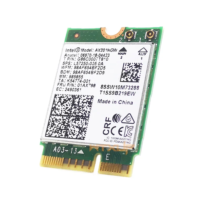 AX201NGW 2974Mbps Wireless Wifi Network Card Desktop Kit IPEX MHF4 U.FL Antenna Bluetooth 5.0 NGFF/M.2 CNVIo2 AX201