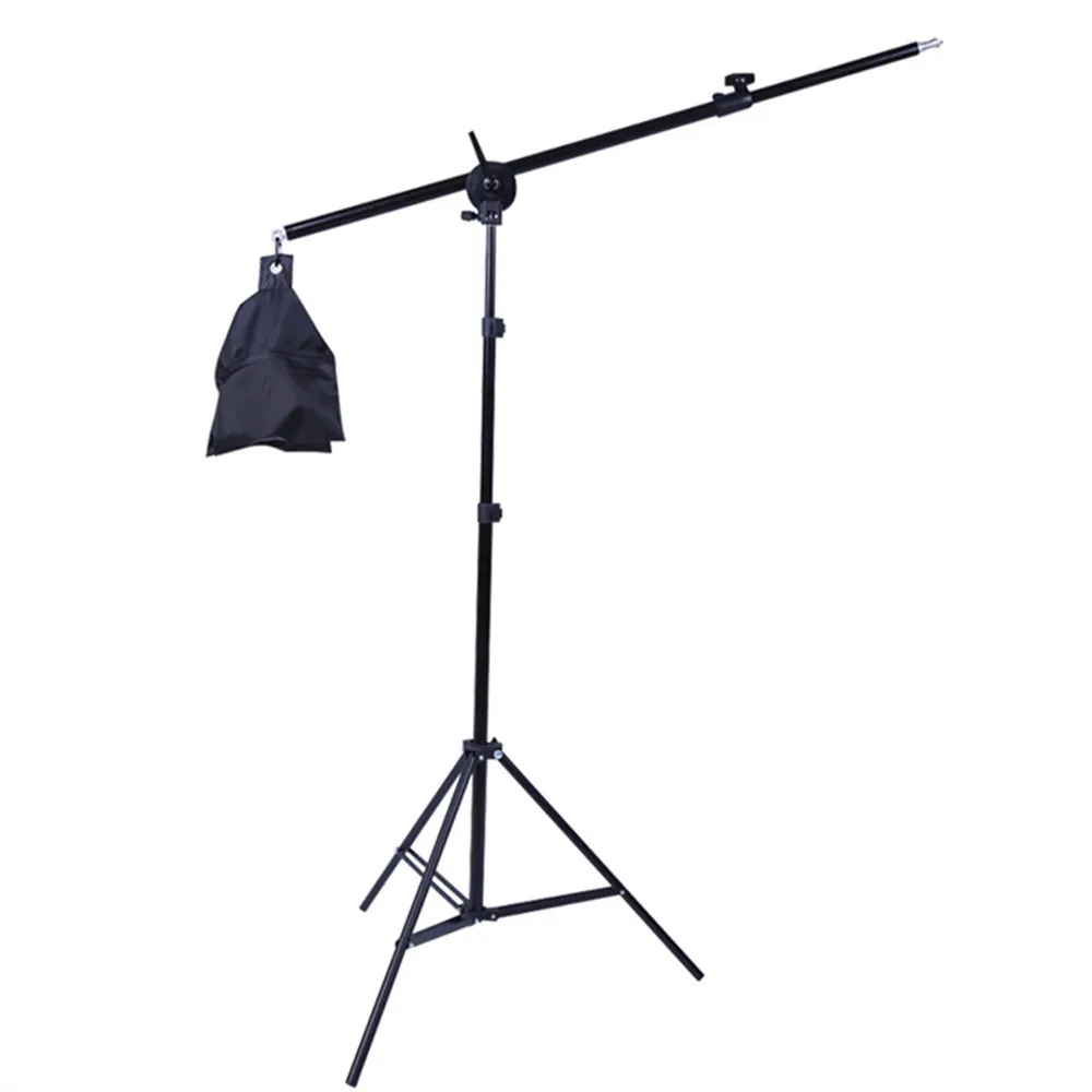 Phone Tripod C Stand for Photo Studio 2M with 1.4M Crossbar Boom Arm Sandbag Supporting Photography Phone Flash Video Record
