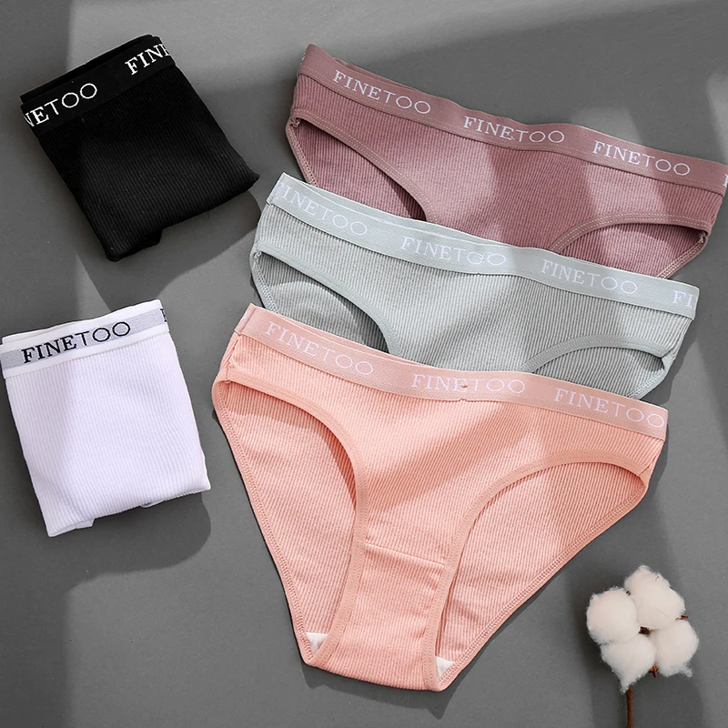 Women\' Cotton Pantys Sexy Comfortable Letter Printed Woman Briefs Ladies Underpants Fashion Girls Lingerie M-XXL 5 Solid Colors