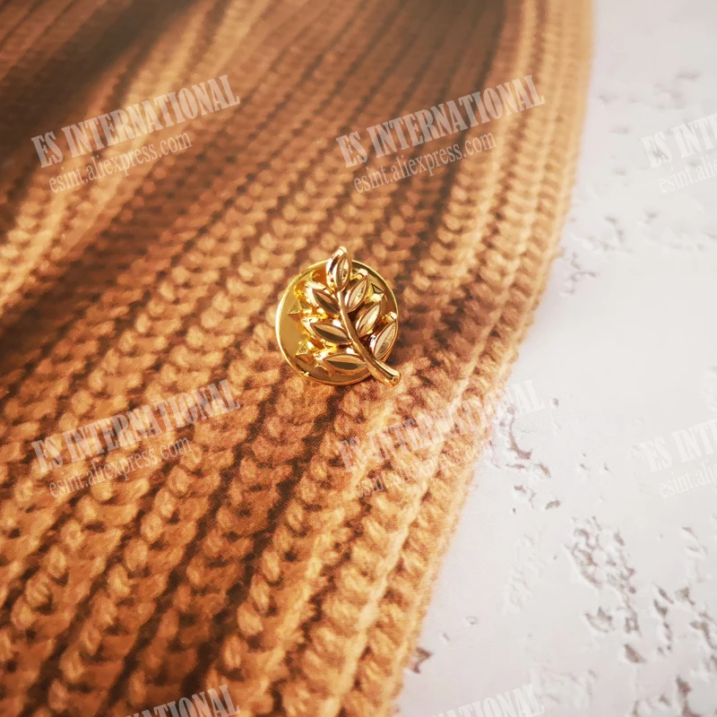 Masonic Lapel Pins Badge Mason Freemason BLM29c  size 0.8*1.3cm Olive branch peace Free stonemason  symbol  ins creative