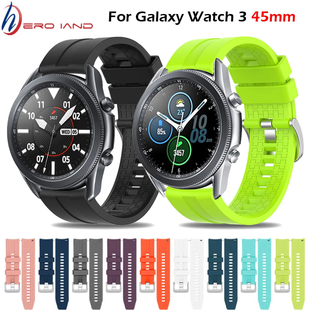 

Silicone Watch Strap For Samsung Galaxy Watch 3 45mm Replacement watchbands Bracelet belt For Huawei Watch GT 2 Smart Wristbands