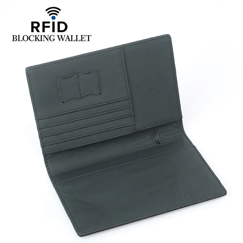 Carbon Fiber Microfiber RFID Passport Cover Leather  Elastic Band Travel Document Wallet  ID Bag Passport Holder