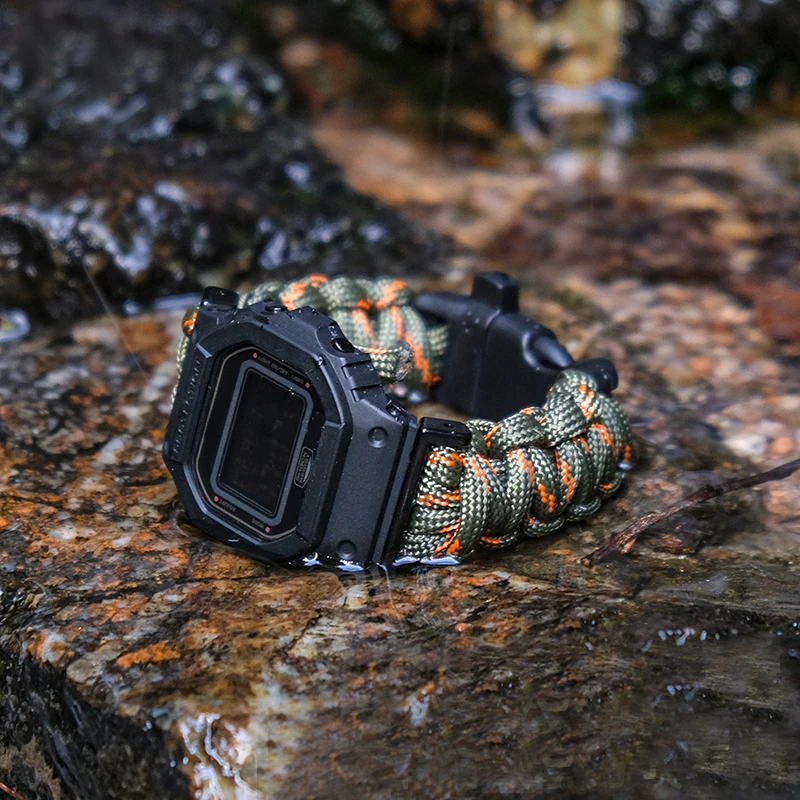 Substitute Casio G-SHOCK GA100/110/120/ DW 5600 GW-M5610 Canvas Watchband Outdoor Umbrella Rope Modified Nylon Men Watch Strap