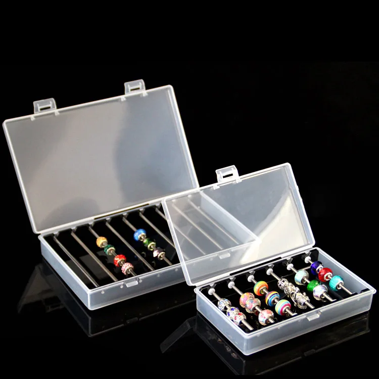 Acrylic Jewelry Charm Beads Storage Box for Trollbeads Bracelet Ring Holder Organizer Tray Diy Finding Display Stand Rack Case