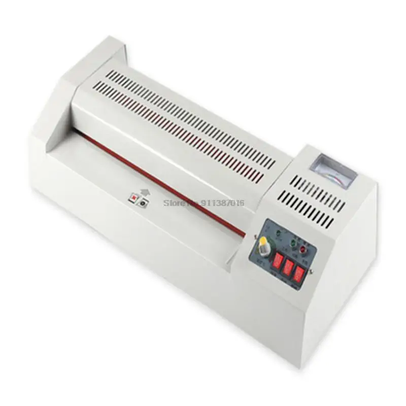 320A Level Adjustable Temperature Metal Laminator Hot and Cold A3 Photo A4 Laminating Machine for Office/Home 4 Rollers 320mm