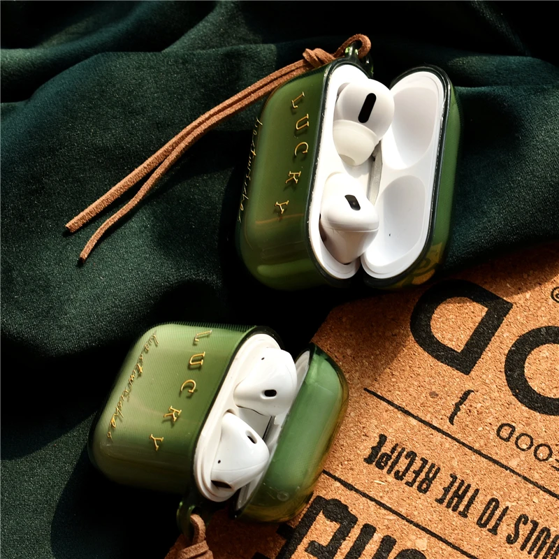 Sorte caso cabo para apple airpods pro2 caso fone de ouvido corda macio verde sem fio fones proteção capa para airpods 1 2 3 pro