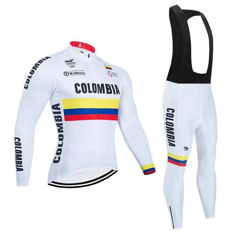 2022 COLOMBIA Autumn Men Long Sleeve Cycling Jersey Set Bib Pants Ropa Ciclismo MTB Bicycle Cycling Clothing Outdoor sportswear