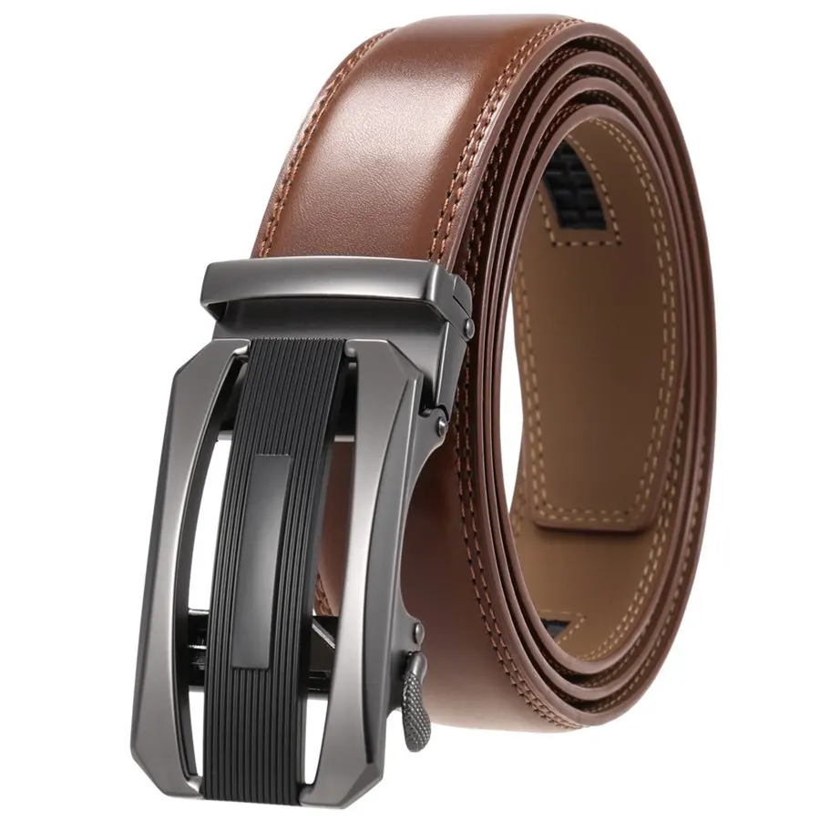 Leather Belts for Men New Men Leather Belt Automatic Buckle  Waistband for Men Fashion Male Strape width:3.5cm 110-125